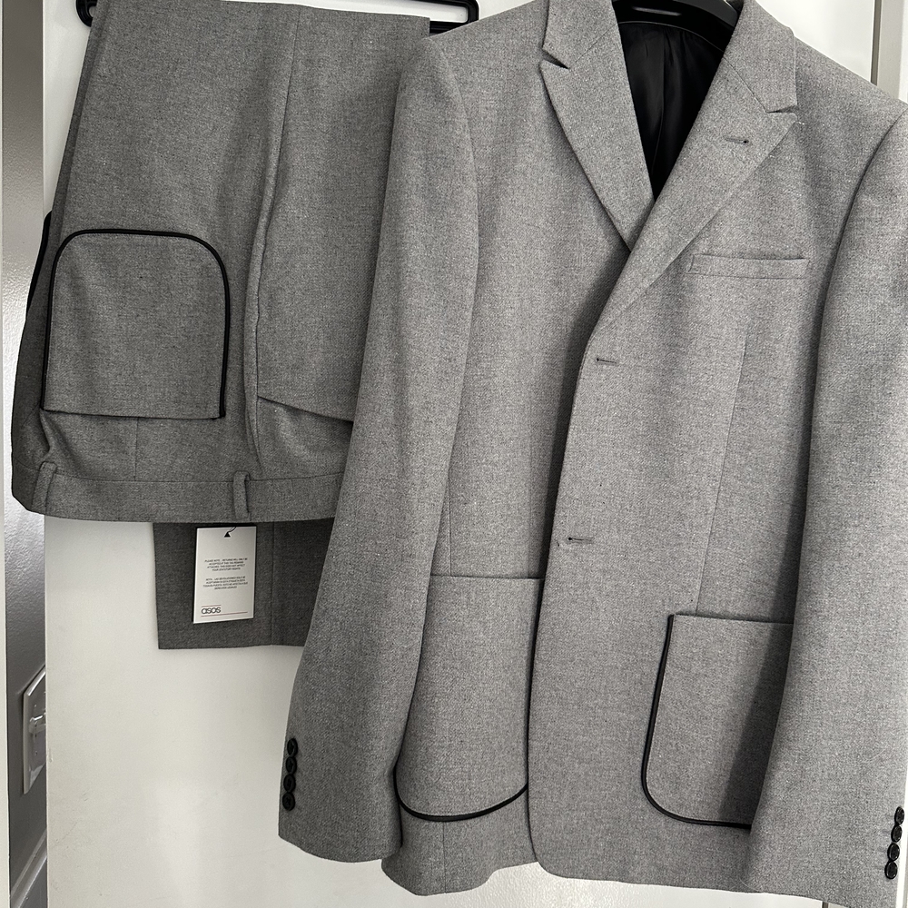 ASOS Gray Wool Blend Suit Classic Tailored Design